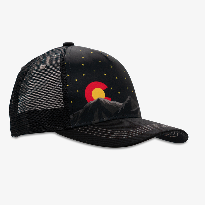 Low Pro Colorado Mountain Starry Night Snapback Hat
