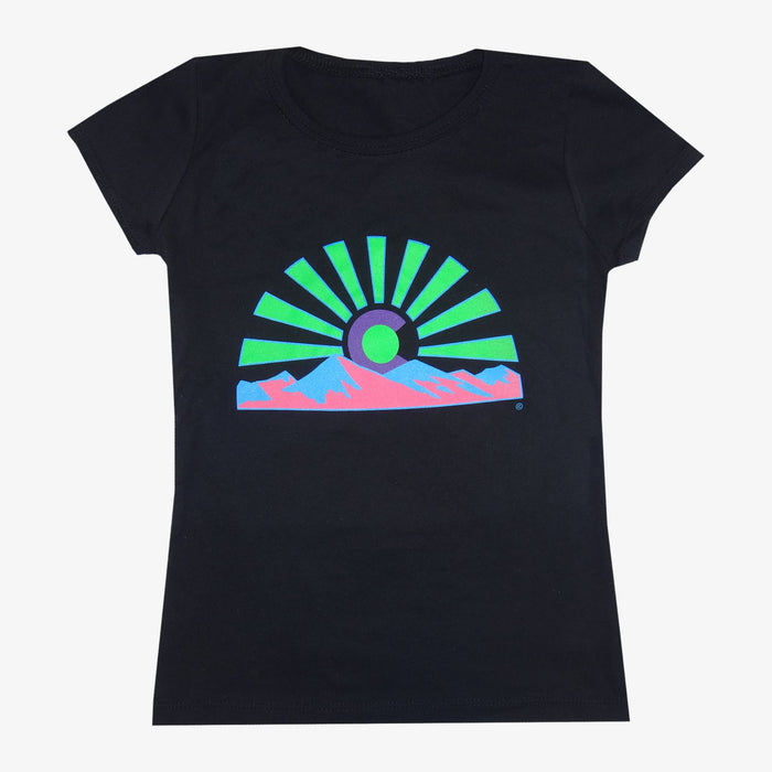 Aksels Girls Colorado Sunset T-Shirt - Black