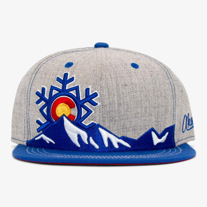 Aksels Colorado Snowflake Snapback Hat - Heather/Royal