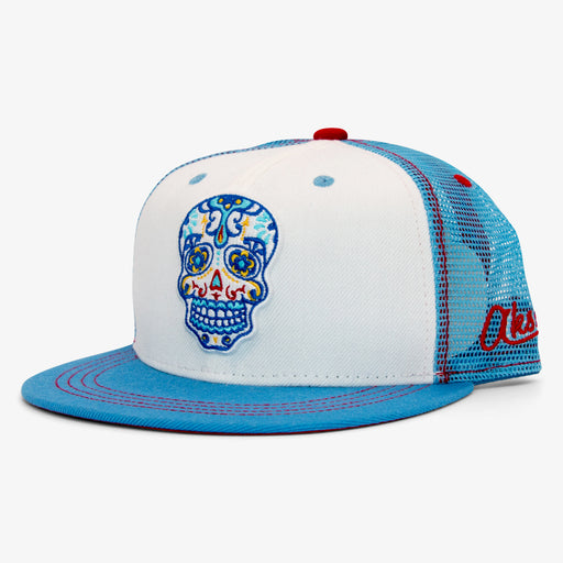 Aksels Day of the Dead Trucker Hat - White