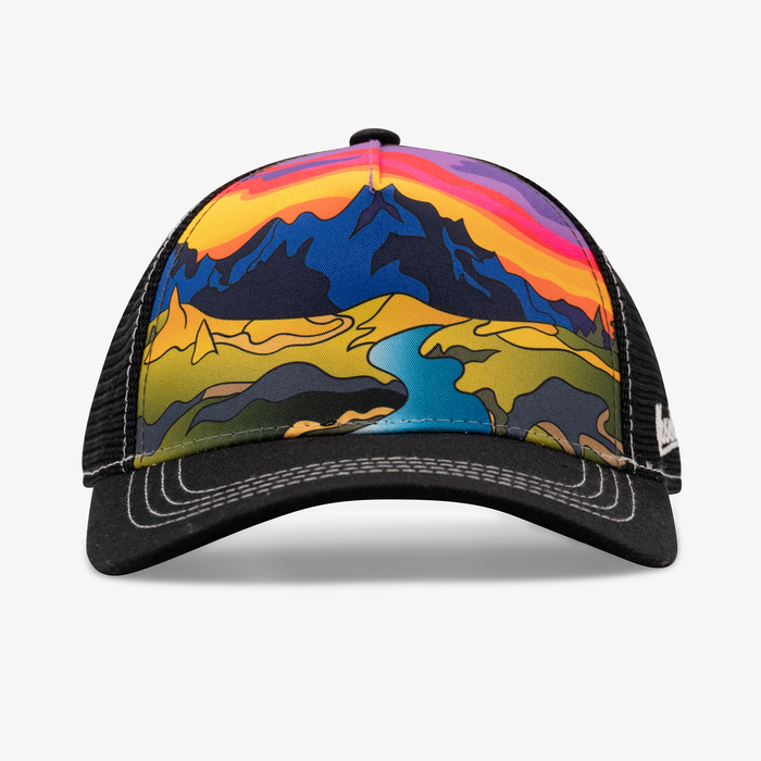 Abstract Summer Mountain Women's Low Pro Trucker Hat