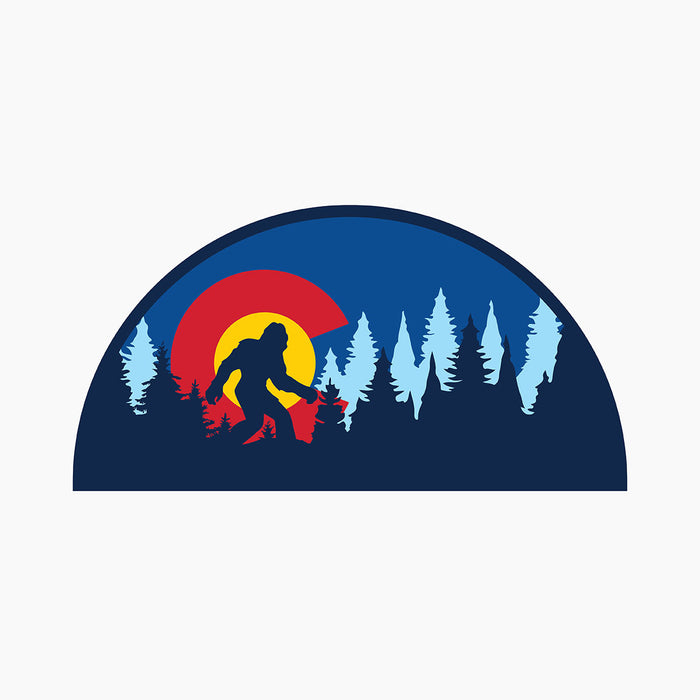 Colorado Flag Bigfoot Silhouette Sticker