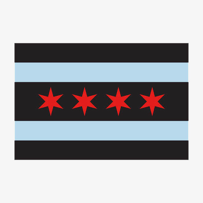 Aksels Chicago Flag Sticker - Black