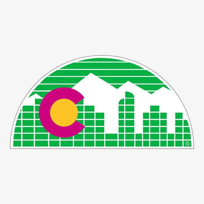 Aksels Denver Skyline Sticker - Neon Green