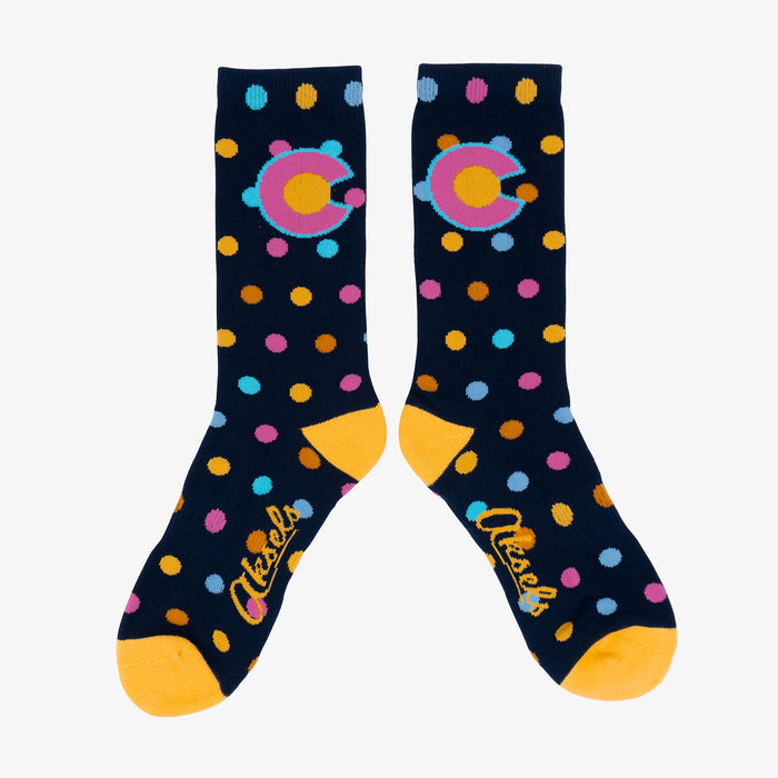 Aksels Colorado Flag Dots Socks - Neon