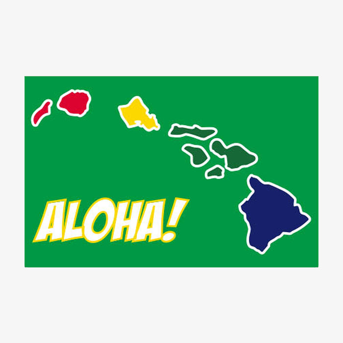 Aksels Aloha Hawaiian Islands Sticker - Green