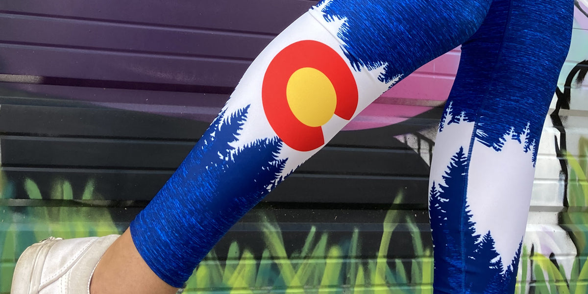 Colorado Flag Yoga Pants by Colorado Threads- made in Denver, CO.
