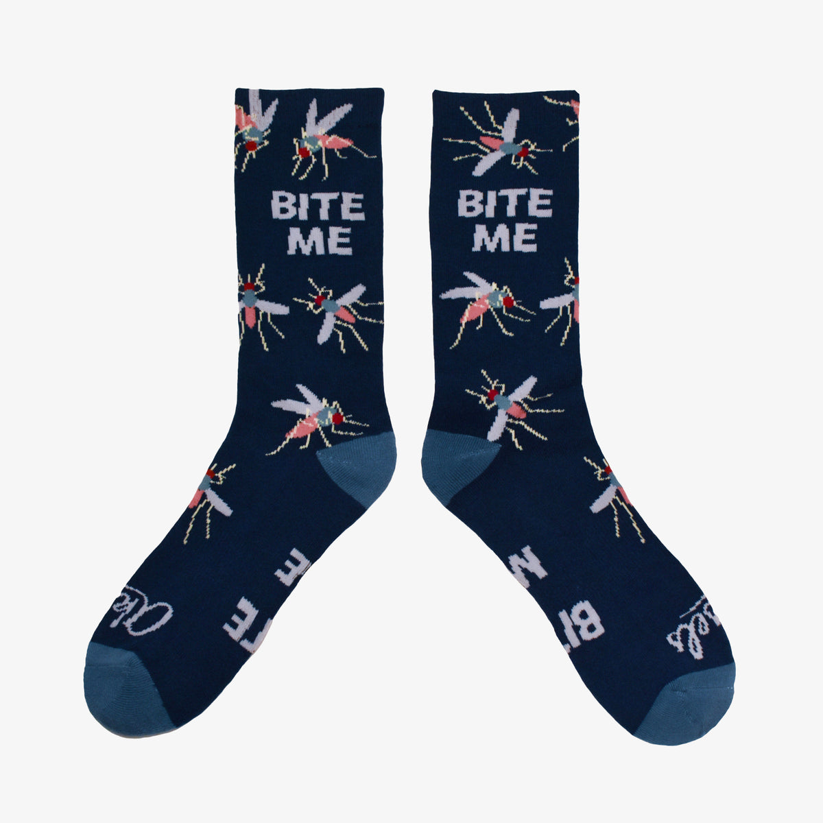 Socks Bite Adult Bite Me Mosquito Socks | Mens & Womens Crew Cotton Socks | Size ...