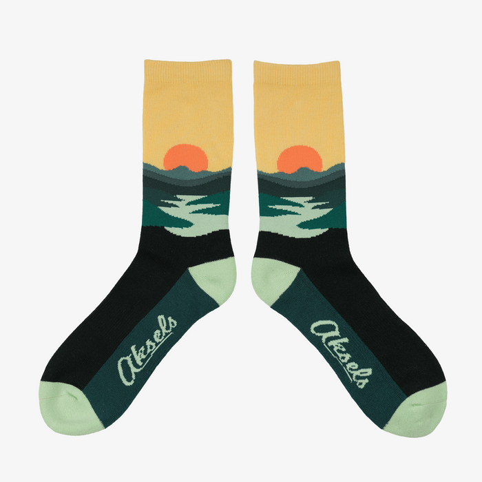 Dusk Woven Peaks Sunset Men's & Women's Crew Socks
