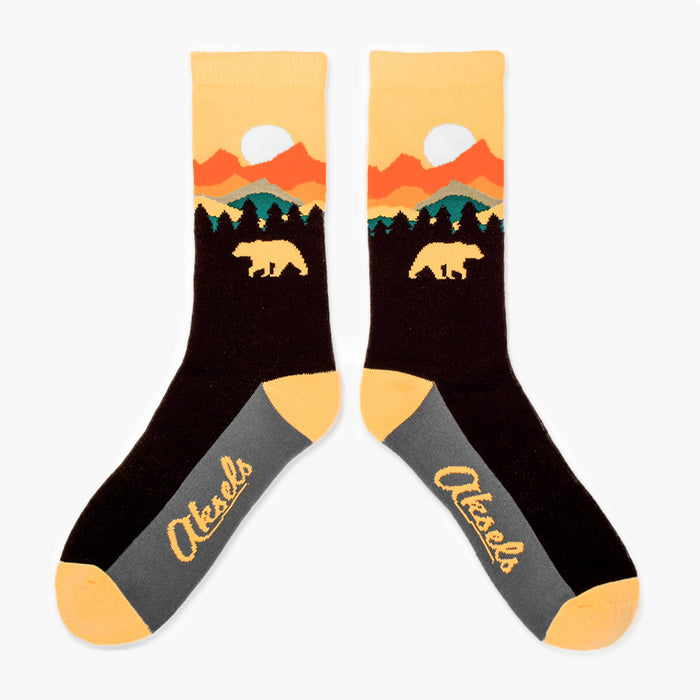 Sunset Ridges Bear Men's & Women's Crew Socks