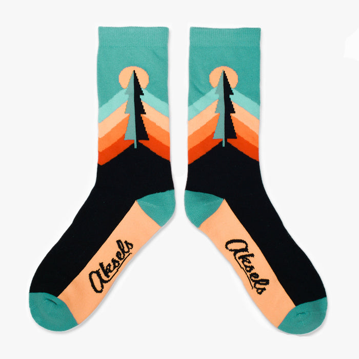 Serenity Pines Pastel Stripe Men's & Women's Crew Socks