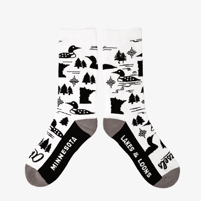 State of the Lakes & Loons Minnesota Men's & Women's Crew Socks