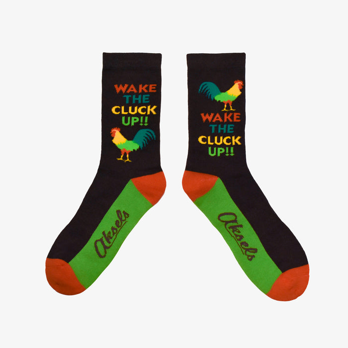 Rooster Wake the Cluck Up Men's & Women's Crew Socks