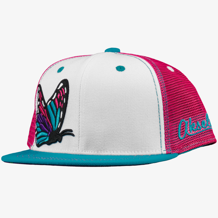 Kids Butterfly Flat Bill Snapback Hat