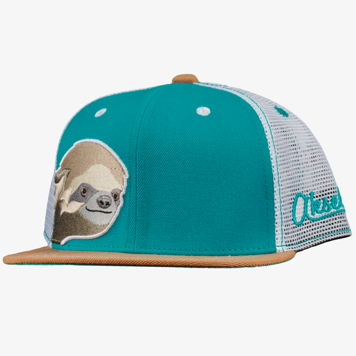 Kids Sloth Flat Bill Snapback Hat