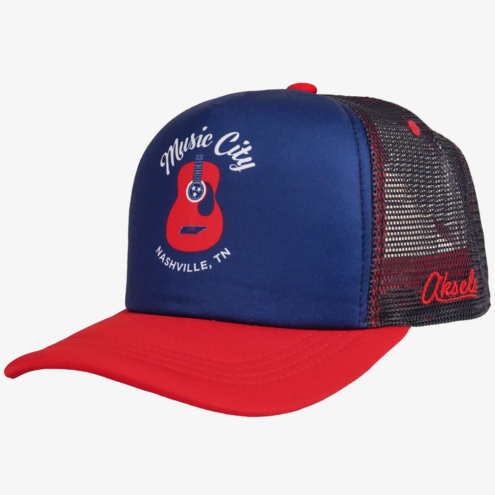 Nashville Music City Strum Foam Curved Bill Hat