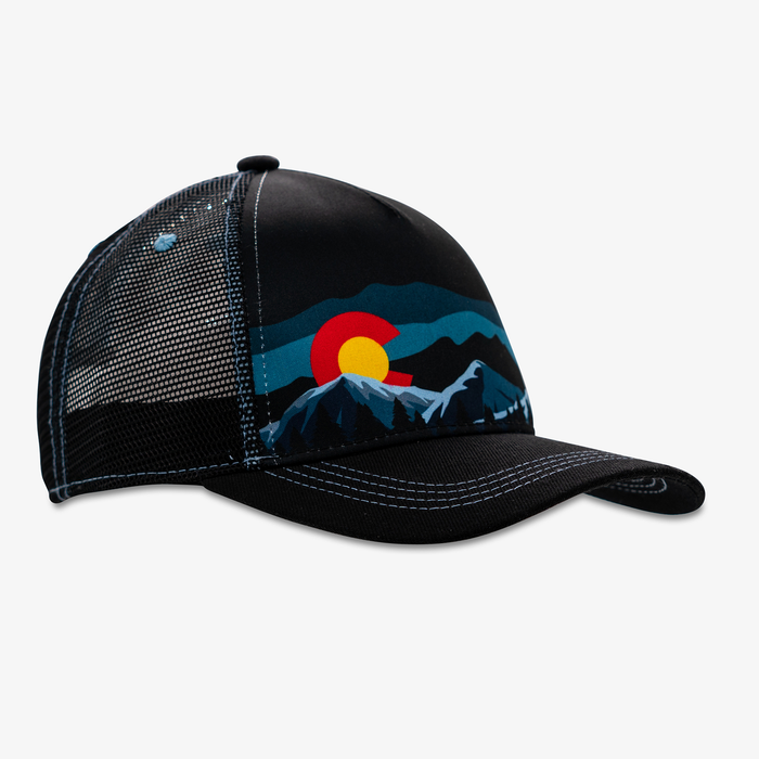 Low Pro Colorado Mountain Night Time Snapback Hat