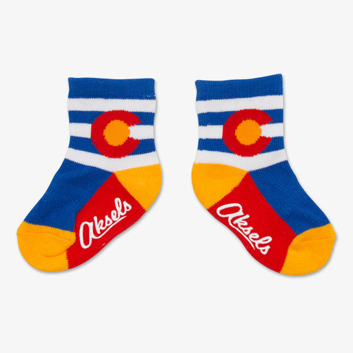 Aksels Striped Colorado Flag Toddler Socks