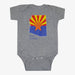 Born Locally Arizona Flag Onesie - Gray