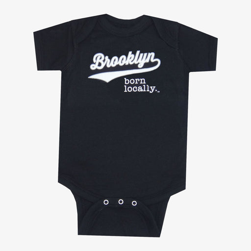 Born Locally Brooklyn Script Onesie