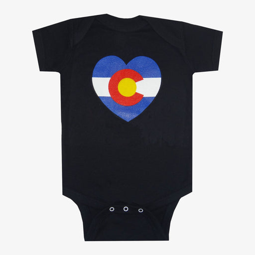 Colorado Flag Heart Onesie - Black