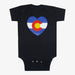 Colorado Flag Heart Onesie - Black
