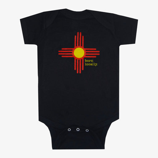 Born Locally New Mexico Zia Onesie - Black
