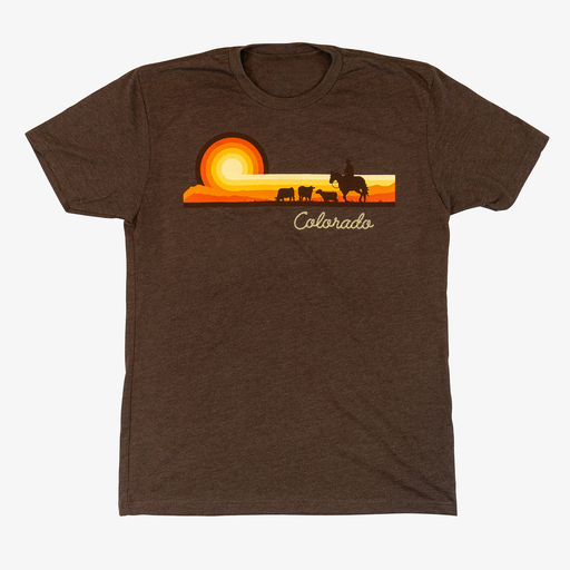 Colorado Western Sunset T-Shirt Brown