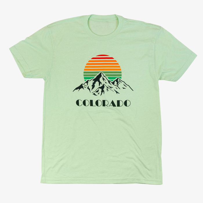 Colorado Retro Mountains T-Shirt Mint
