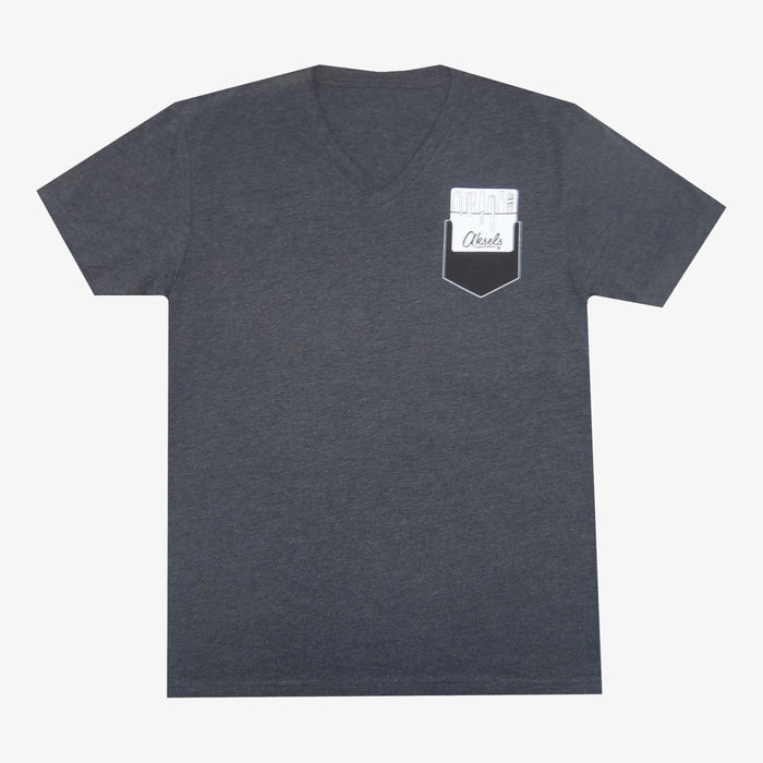 Aksels Pocket Protector V-Neck T-Shirt - Charcoal