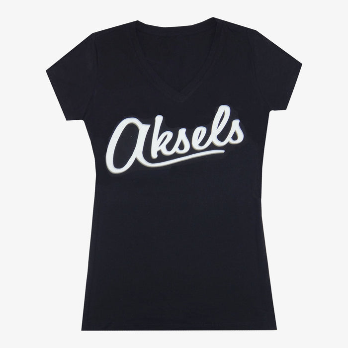 Women's Aksels Cursive Logo T-Shirt - Black