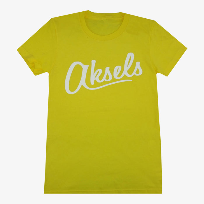 Women's Aksels Cursive Logo T-Shirt - Yellow