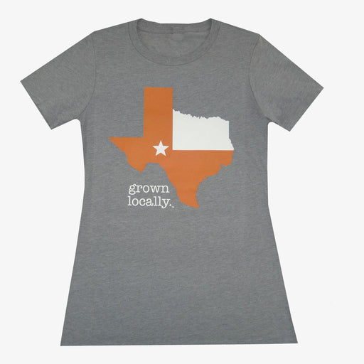 Women's Grown Locally Texas T-Shirt - Orange/Grey