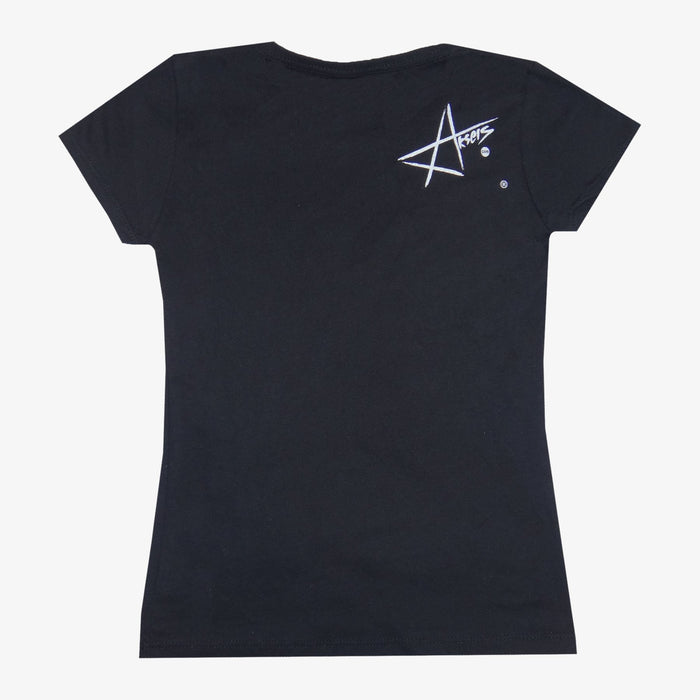 Women's V-Neck Cursive Cali T-Shirt - Black
