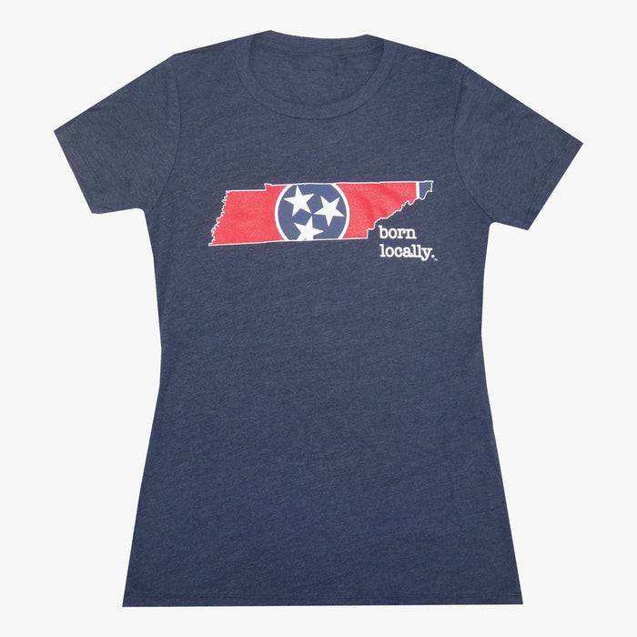 Aksels Women's Born Locally Tennessee T-Shirt - Navy