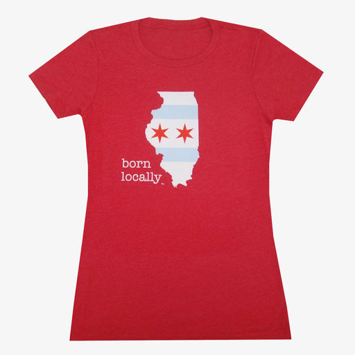Aksels Women's Born Locally Chicago T-Shirt - Red