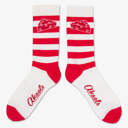Aksels Striped Cheesehead Socks - Red