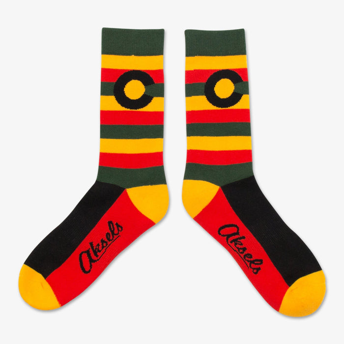 Aksels Striped Colorado Flag Socks - Black