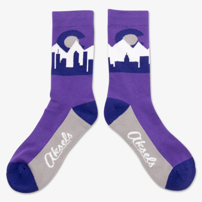 Aksels Denver Skyline Socks - Purple