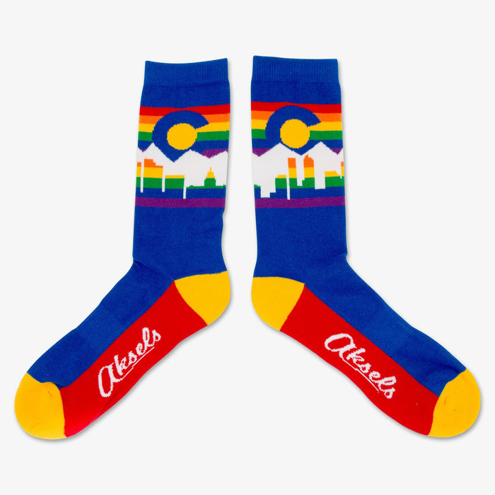 Rainbow Denver Skyline Socks - Royal
