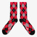 Aksels Red, Gray, & Black Argyle Pattern Socks