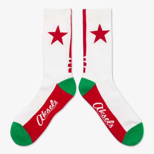 California Flag Star Socks - White