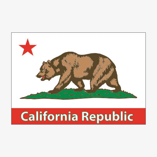 Aksels California Flag Sticker - White