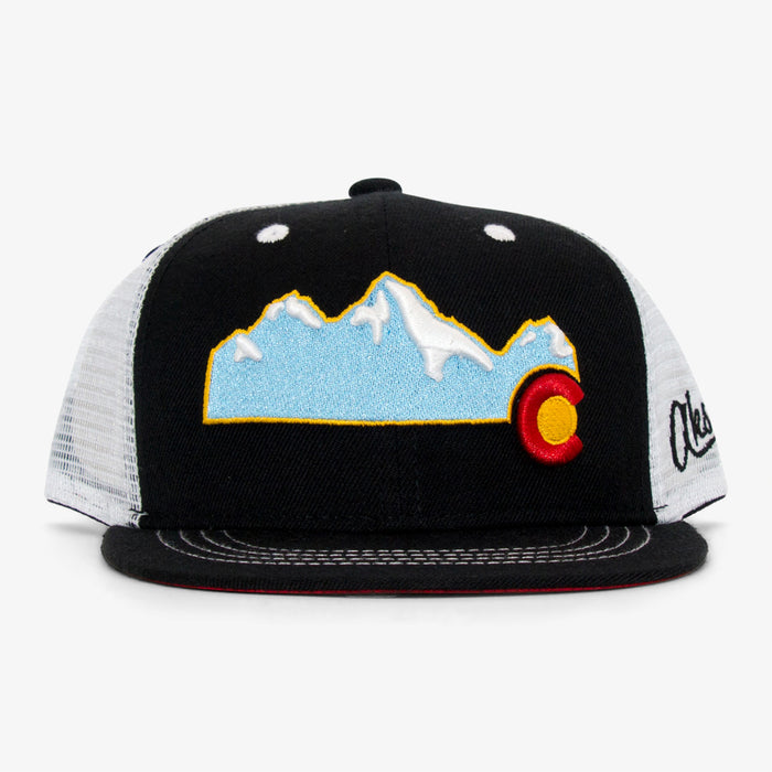 Aksels Youth Colorado Mountain Trucker Hat - Black