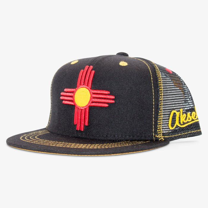 Aksels Youth New Mexico Zia Trucker Hat - Black