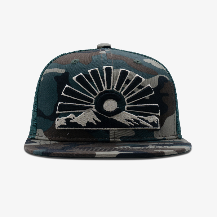 Aksels Youth Colorado Sunset Trucker Hat - Black