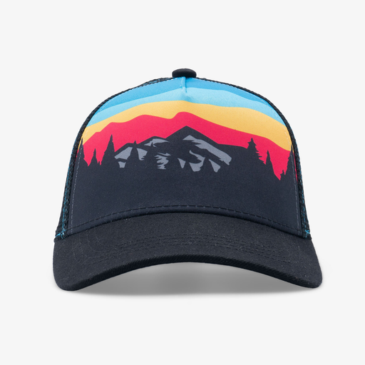 Kids Mountain Landscape Low Pro Curved Bill Hat - Front