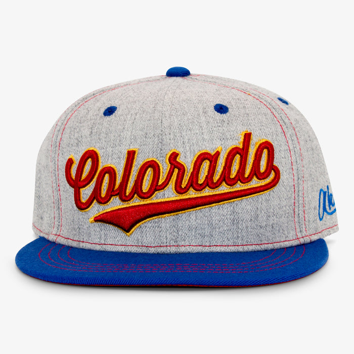 Aksels Cursive Colorado Snapback Hat - Royal