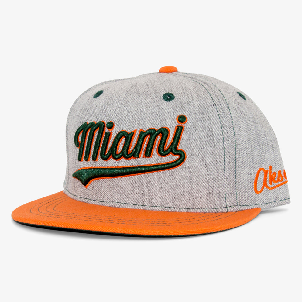 Cursive Miami Snapback Hat — Aksels