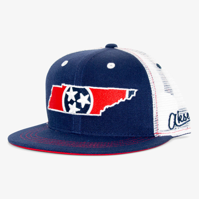 Aksels Tennessee Flag Trucker Hat - Navy